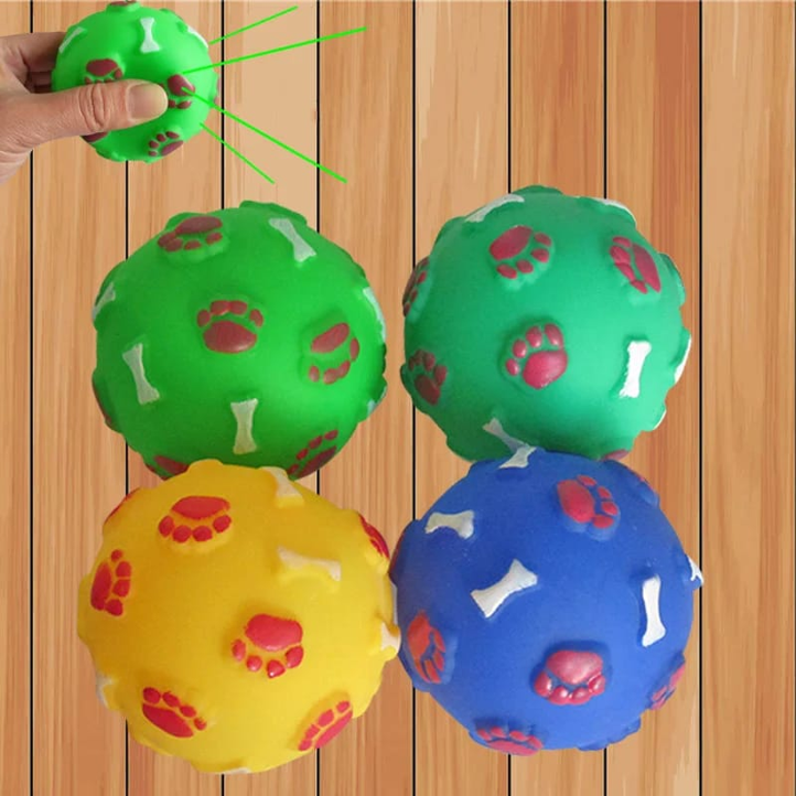 PELOTA CHILLONA HUELLAS HUESO