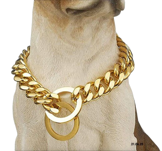 COLLAR DE AHOGO MARTILLADA DORADA 55CM