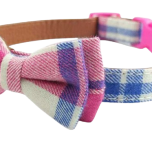 COLLAR CUADROS CON MOÑO