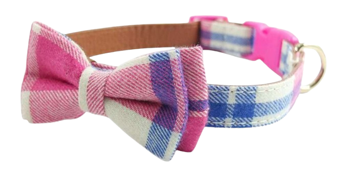 COLLAR CUADROS CON MOÑO