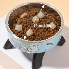 COMEDEO ELEVADO CON CUENCO DE ACERO