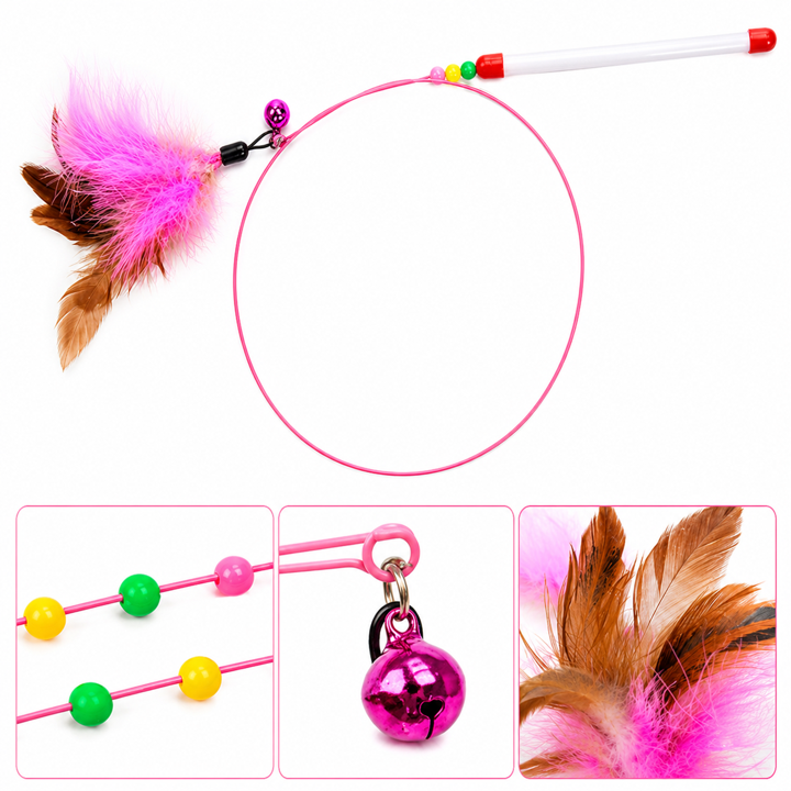 VARA PARA MASCOTAS CON PLUMA